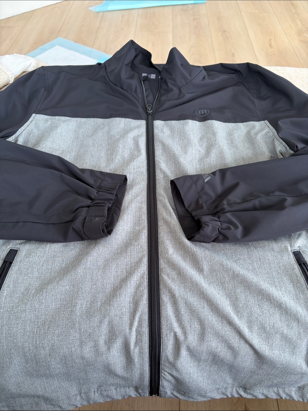 MNML Black and Light Gray Two-Tone Windbreaker Jacket